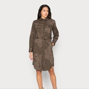 Gorgeous Map print Utility Shirt Dress